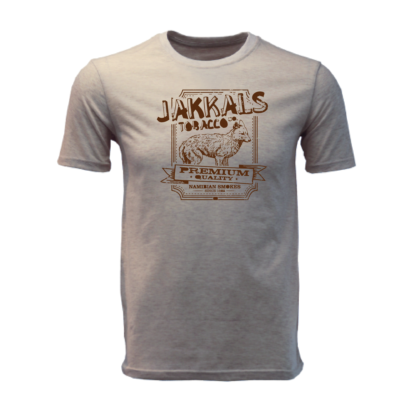 Dark Matter Jakkals Tobacco Unisex Fitted T-shirt | Oatmeal Melange | Brown Print