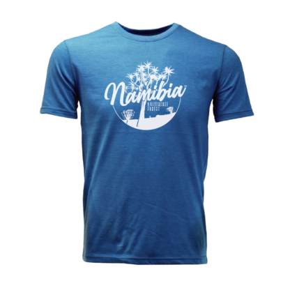 Dark Matter Namibia Quivertree Forest Unisex T-shirt | Blue Melange | White Print